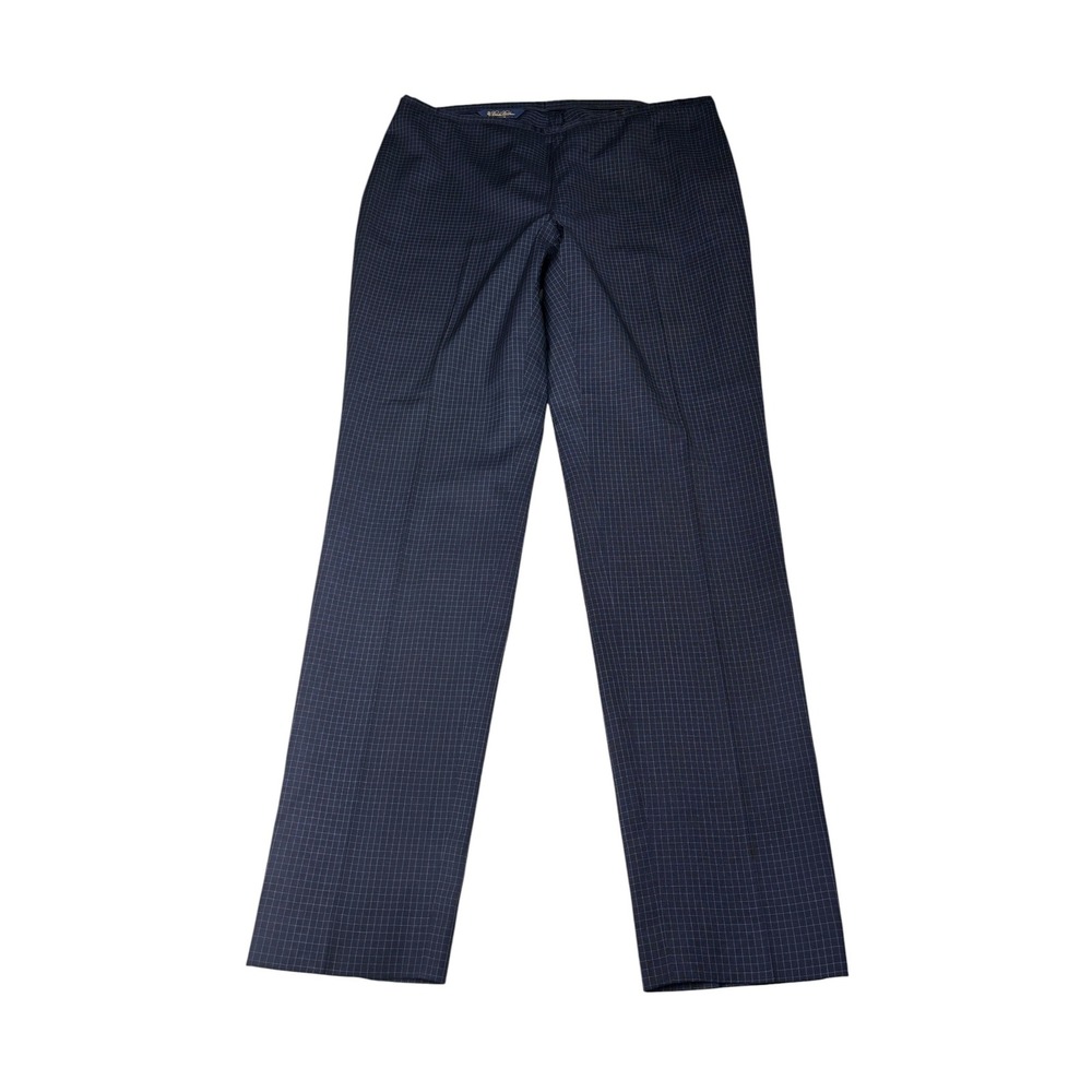 Brooks Brothers Lucia Fit Navy Grid 100% Italian Wool Dress Pants Womens 6 32X29